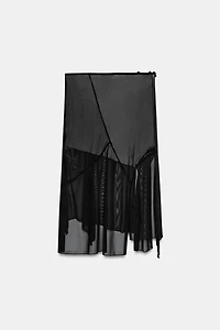 SEQUIN ASYMMETRIC TULLE SKIRT