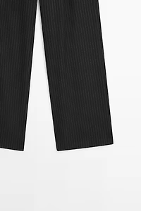 Pinstripe wide-leg trousers