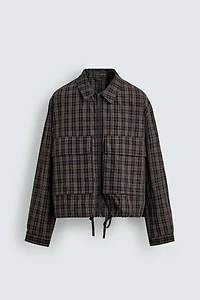 PLAID CROPPED FIT OVERSHIRT