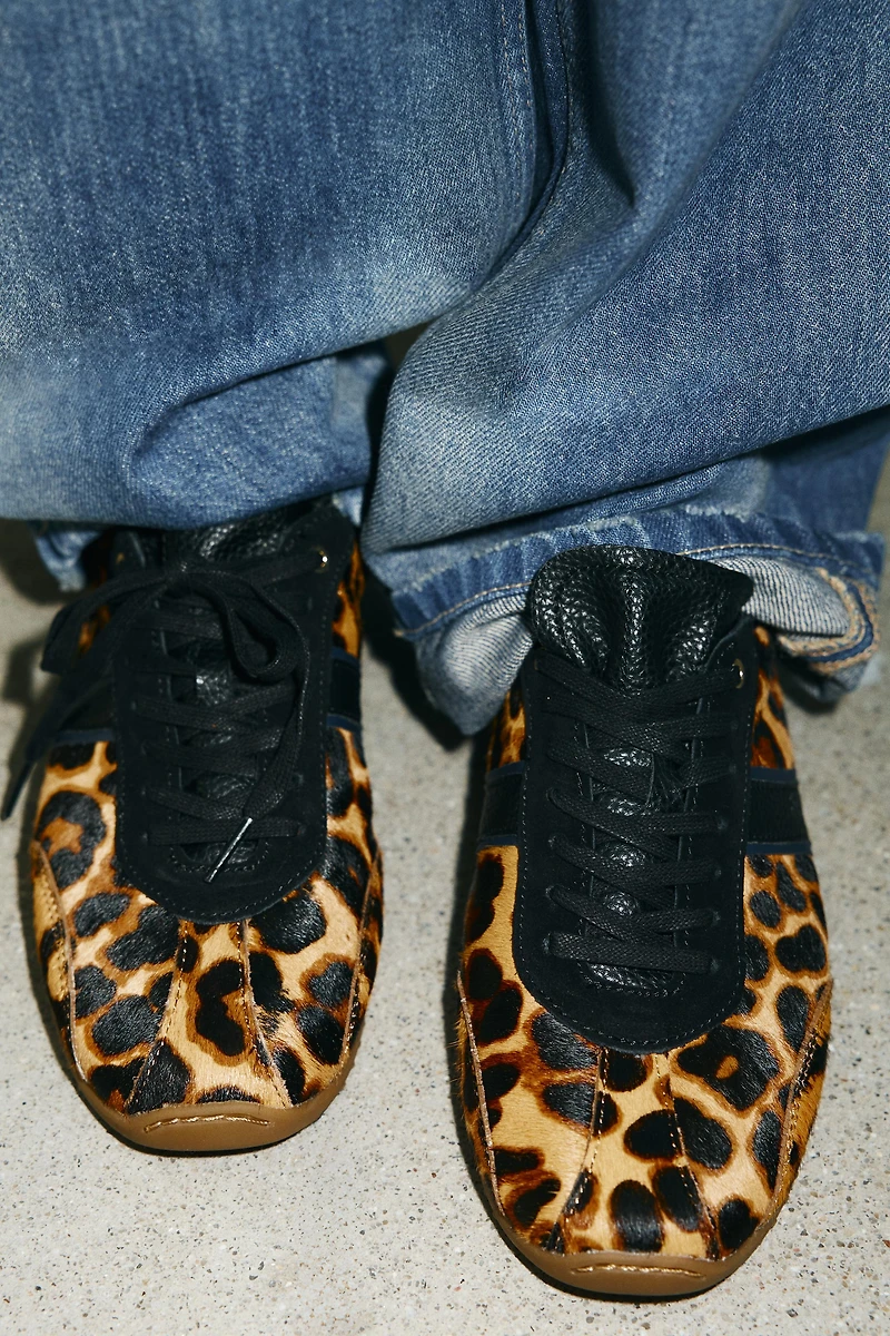 ANIMAL PRINT LEATHER SNEAKERS