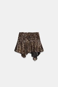 ASYMMETRIC SEQUIN SKORT
