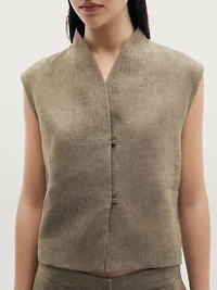 Veste sans manches en lin