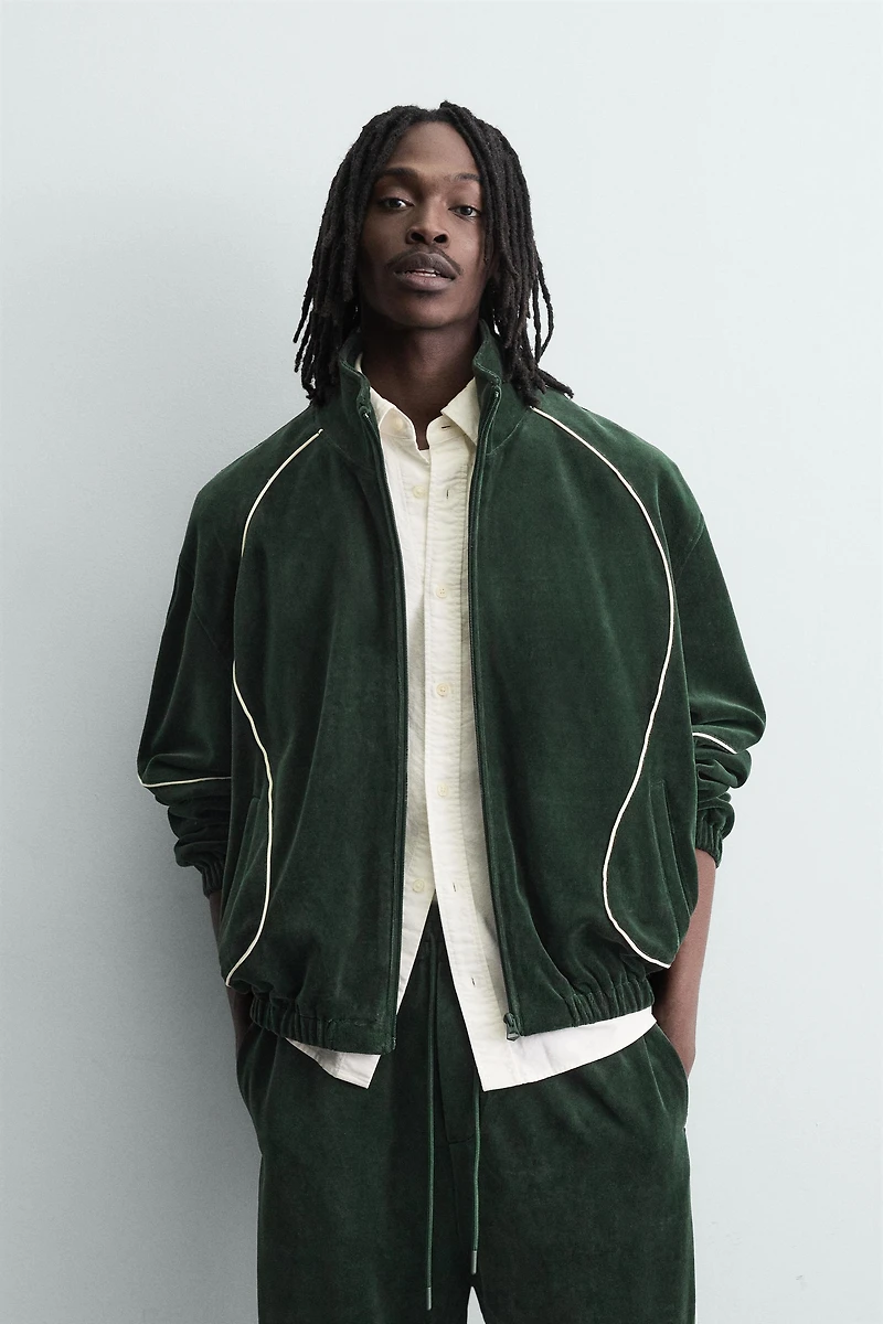 VELOUR PIPING JACKET