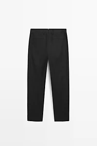 Tailored fit 100% linen suit trousers