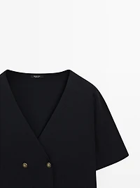 Short sleeve V-neck cardigan