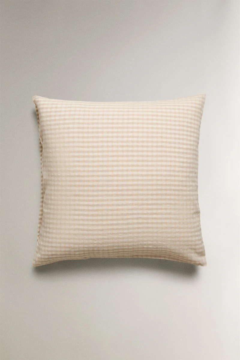 DYED THREAD CHECK PILLOWCASE