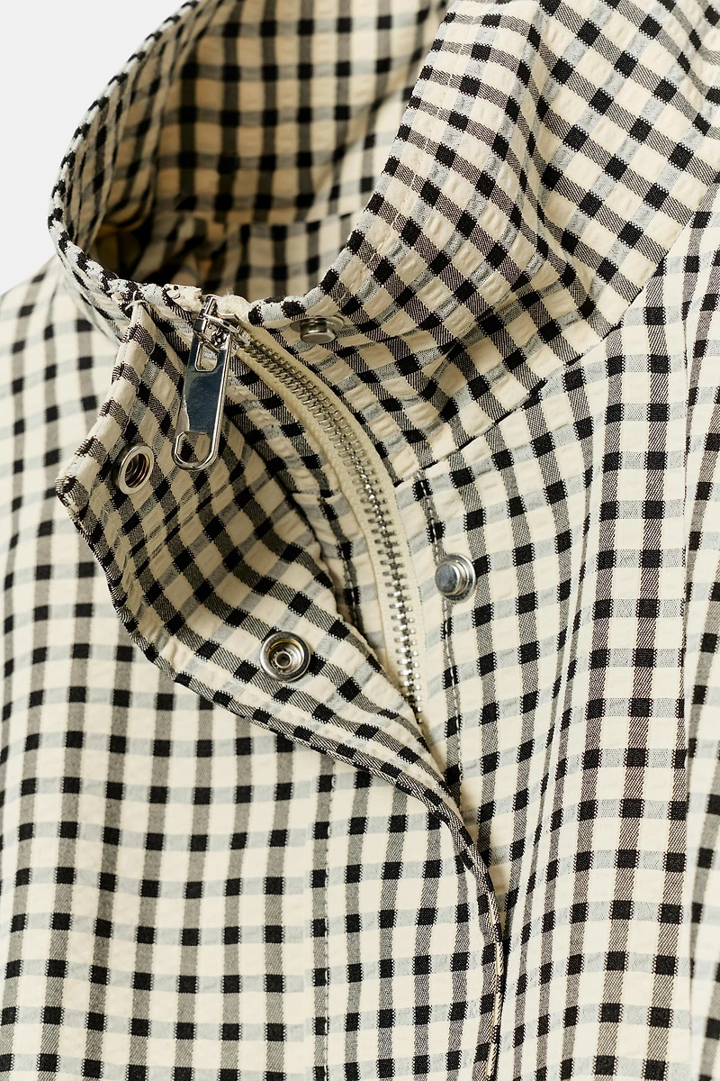 PLAID BOMBER JACKET