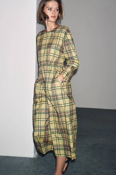ROBE MI-LONGUE À CARREAUX ZW COLLECTION