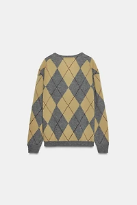 100% WOOL DIAMOND JUMPER