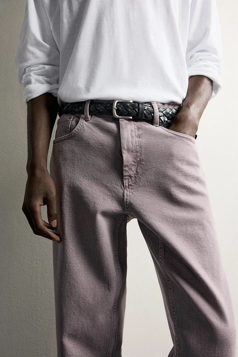 WASHED STRAIGHT FIT PANTS
