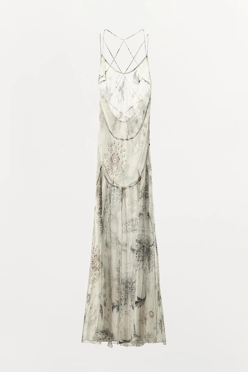 PRINT DRESS WITH BACK STRAPS