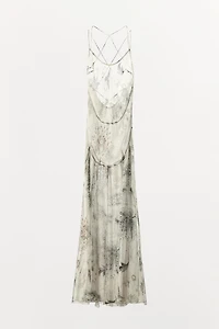 PRINT DRESS WITH BACK STRAPS