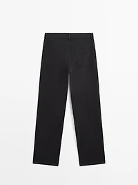 Pantalon straight mid-rise