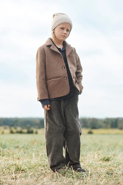 LIMITED EDITION HERRINGBONE BLAZER WITH ELBOW PATCHES AND WOOL