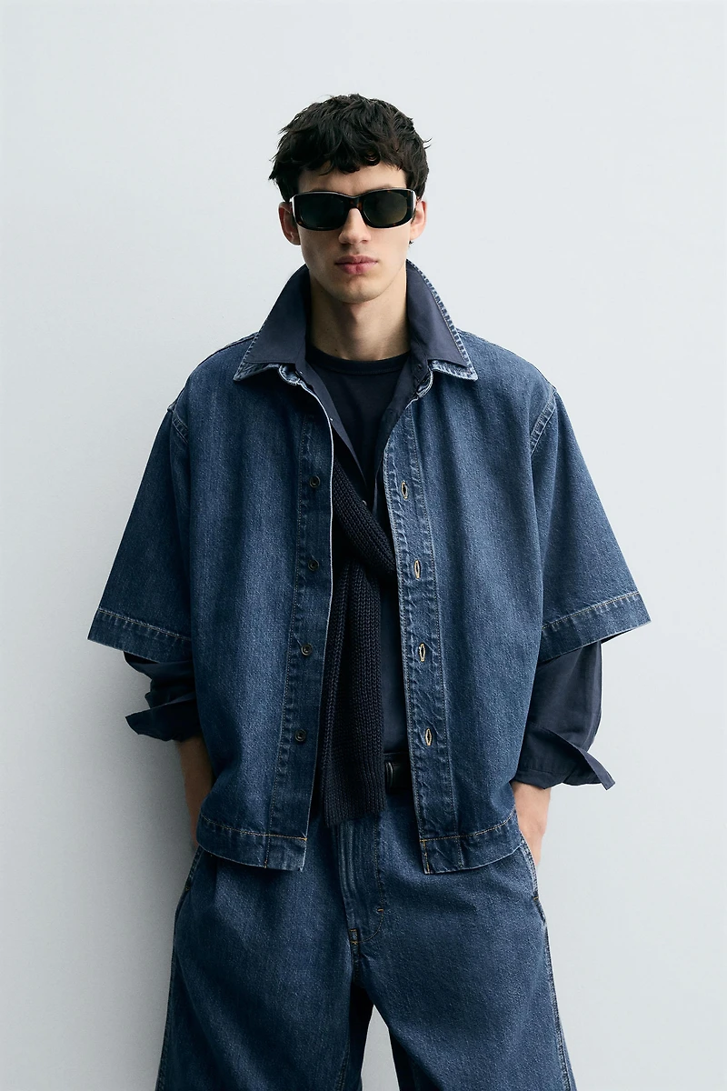 SHORT SLEEVE DENIM SHIRT