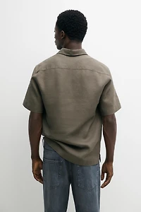 Chemise polo manches courtes 100 % lin