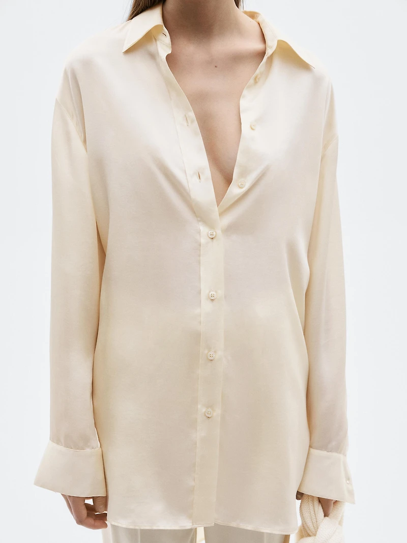 Flowing satin oversize shirt - LIMITED