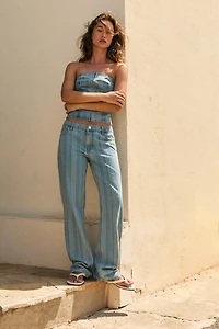 TOP Z1975 EN DENIM À RAYURES