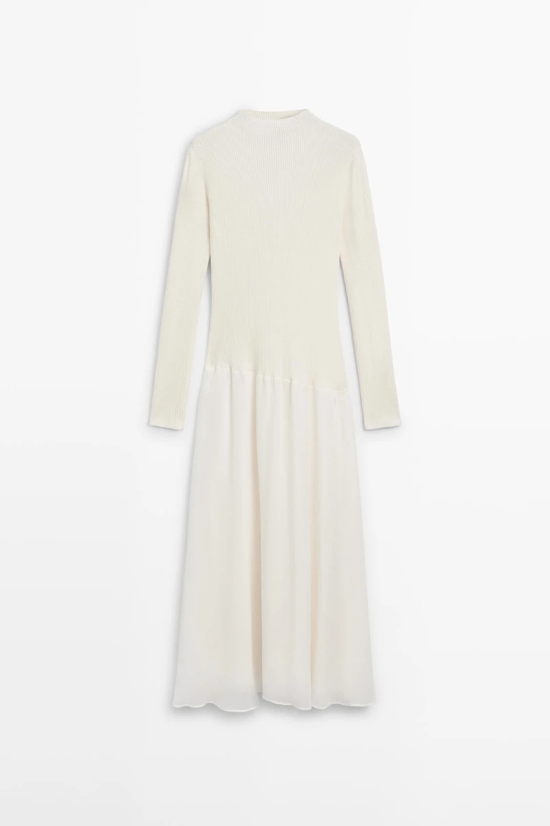 Knit dress with matching detail
