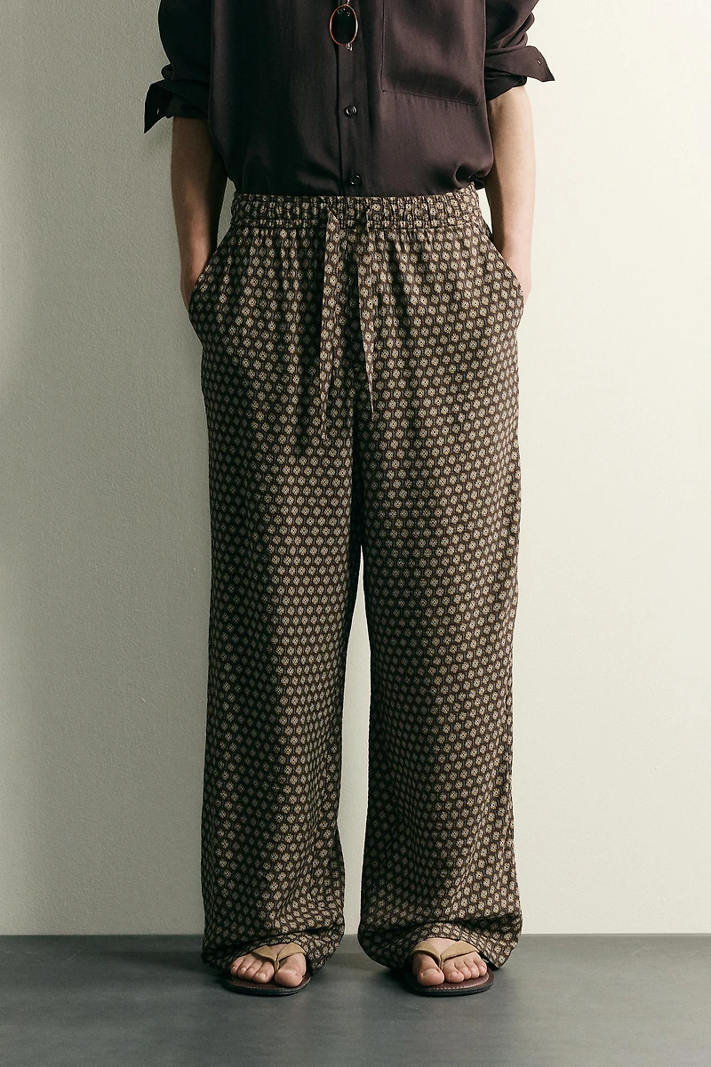PRINTED JOGGER WAIST PANTS