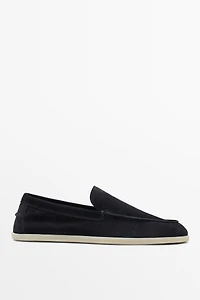 Soft split leather loafers