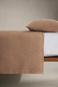 MINI WAFFLE-KNIT COTTON BEDSPREAD