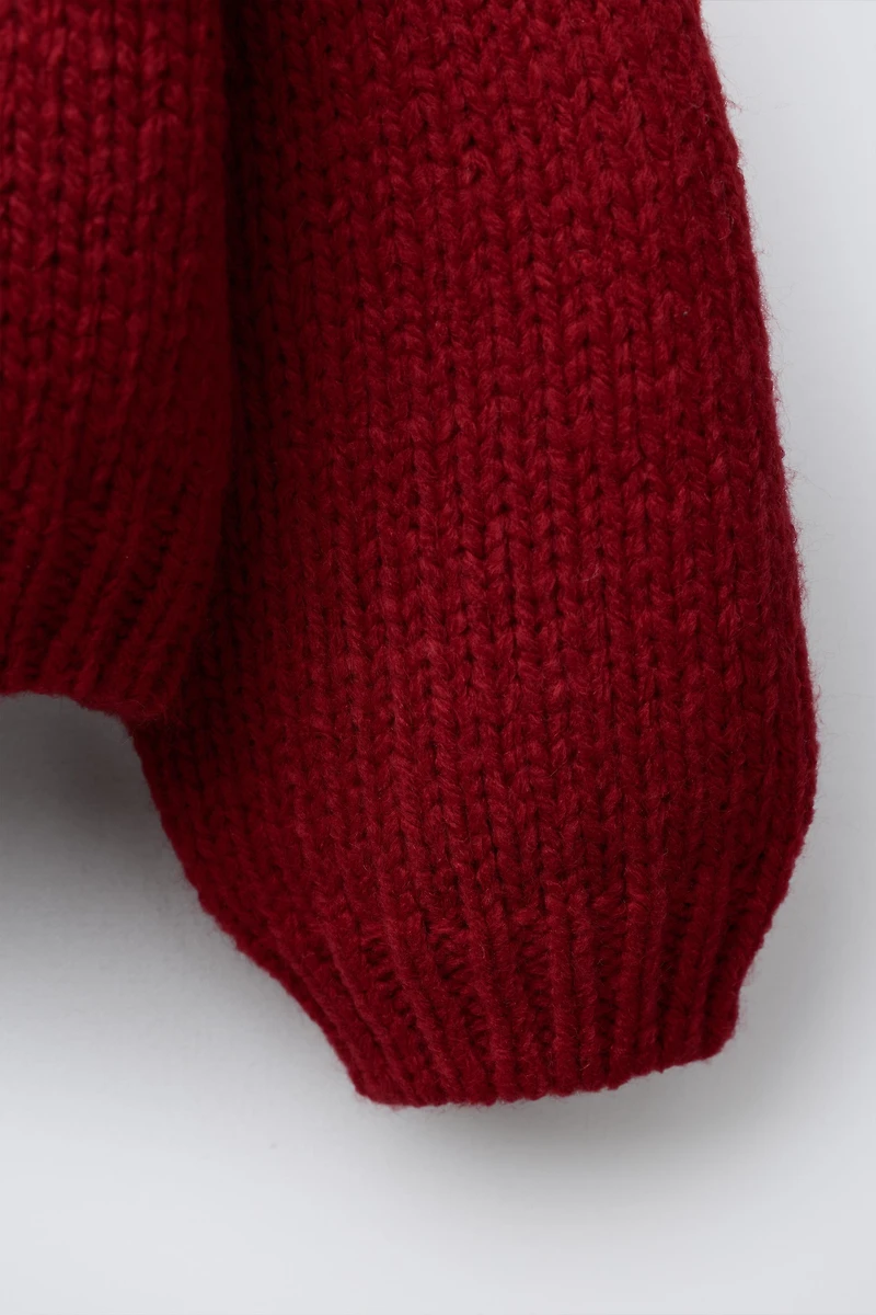 KNIT VELVET BOW JUMPER