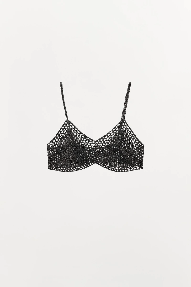 METALLIC THREAD CROCHET BRALETTE