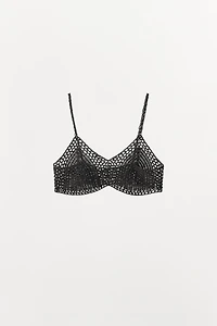 METALLIC THREAD CROCHET BRALETTE