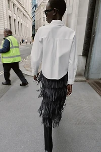 JEWEL BUTTON POPLIN SHIRT