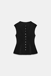 CONTRAST STITCH VEST