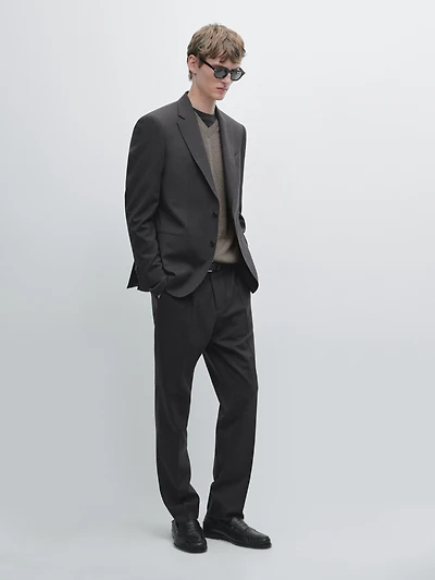 Pantalon de costume en laine froide