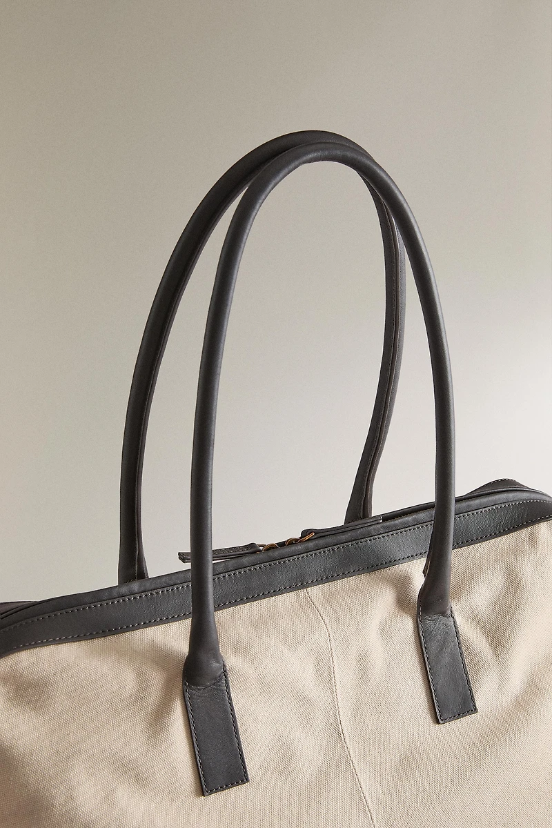 CANVAS LEATHER WEEKENDER BAG