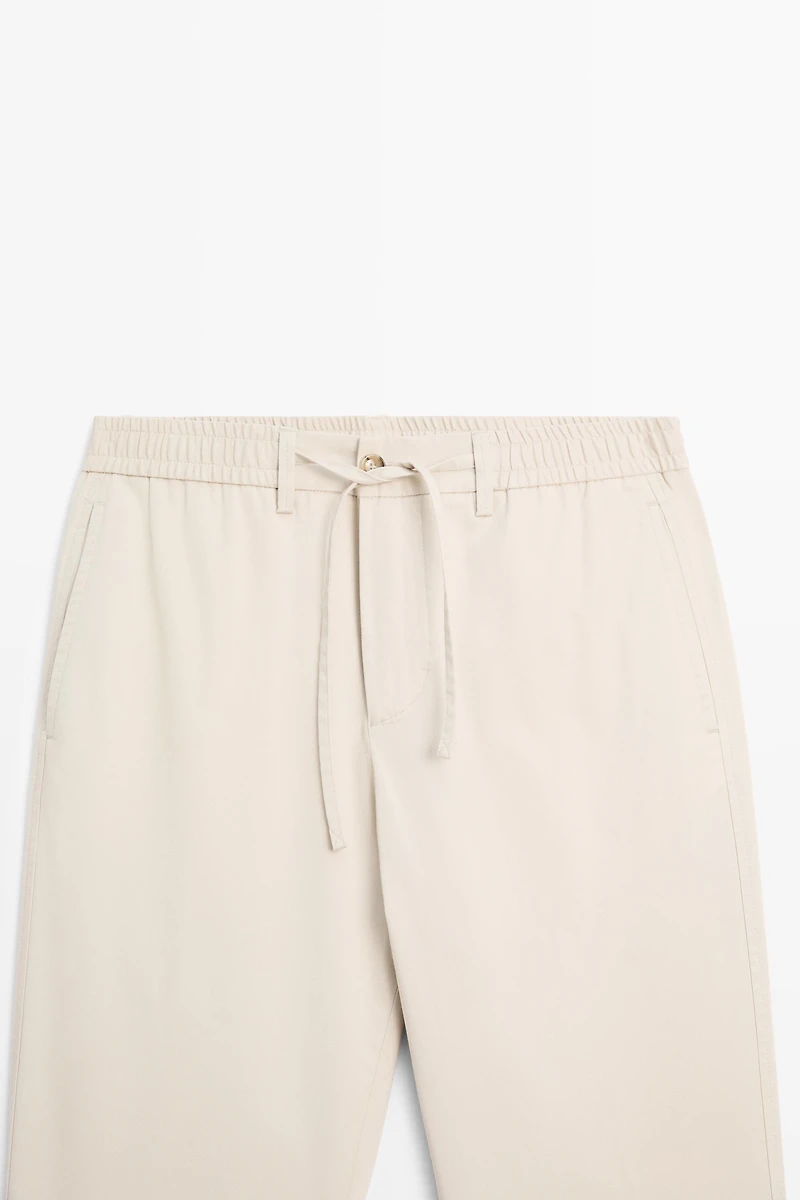 Cotton blend jogger fit pants