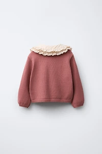 DOUBLE COLLAR KNIT CARDIGAN