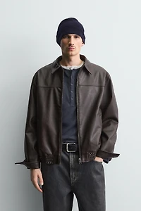 BLOUSON BOMBER MATIÈRE SYNTHÉTIQUE