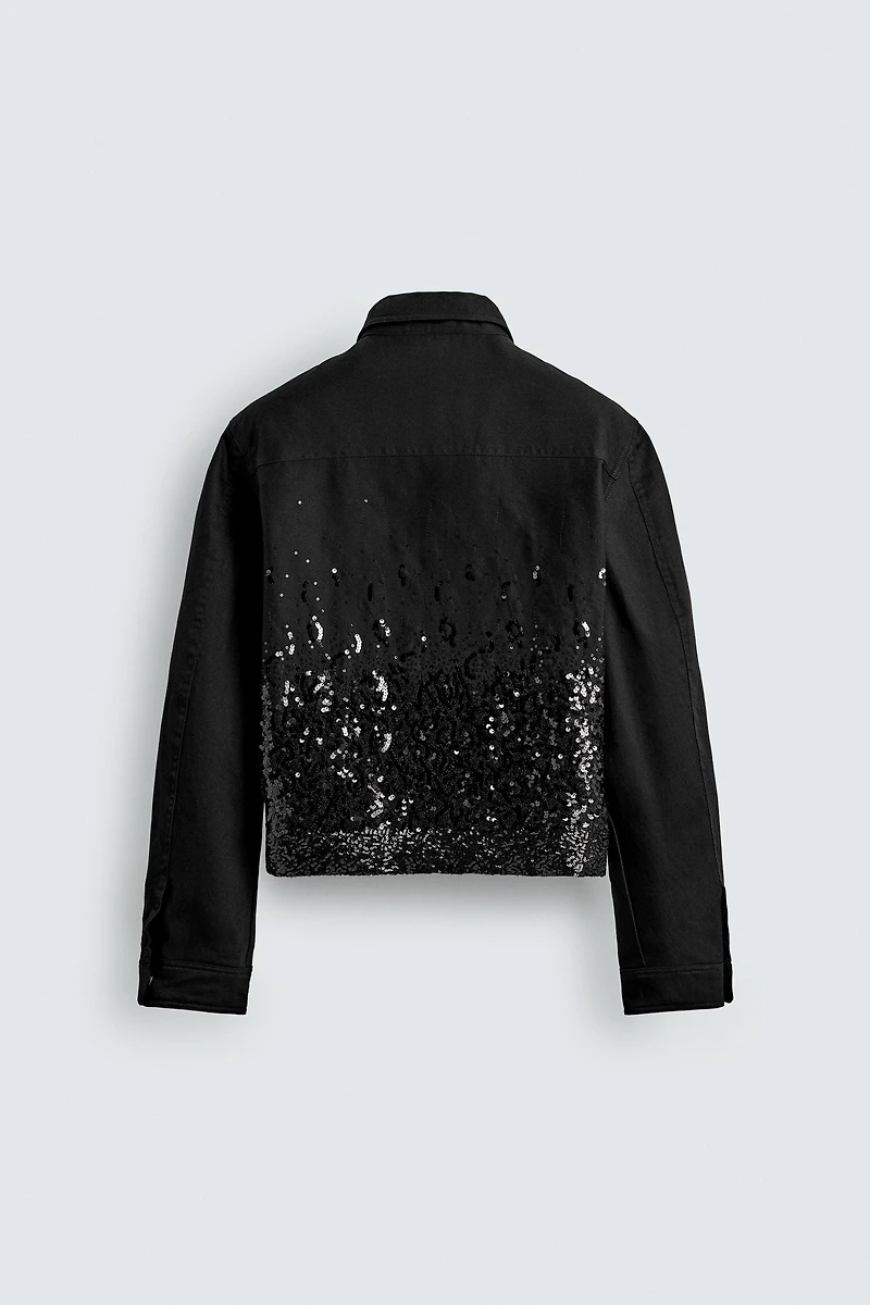 CROPPED SEQUIN JACKET