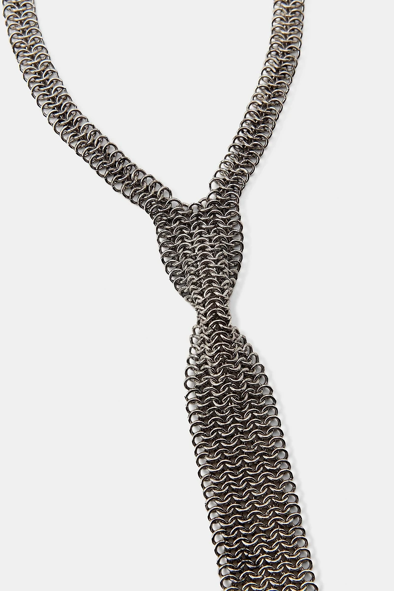 COLLIER CRAVATE MÉTALLIQUE