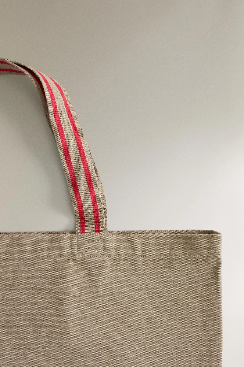 SAC CABAS TISSÉ RAYURES