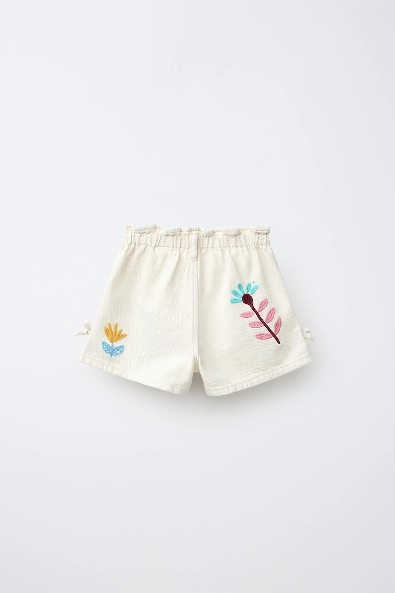EMBROIDERED PAPERBAG SHORTS