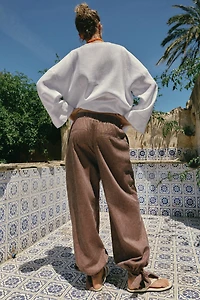 LINEN BALLOON PANTS WITH TIES
