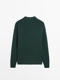 Pull en maille côtelée 100 % laine