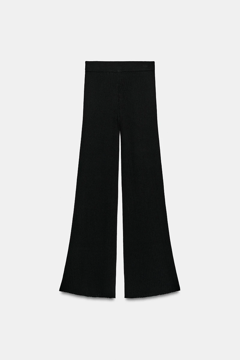 RIBBED WIDE LEG PANTS