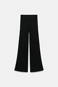 RIBBED WIDE LEG PANTS