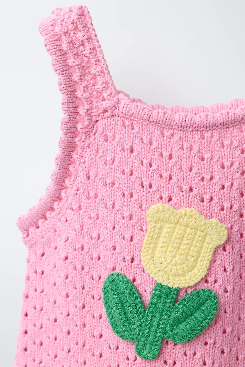 ROBE EN MAILLE TULIPES CROCHET