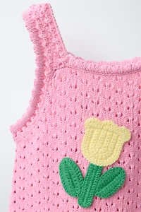 ROBE EN MAILLE TULIPES CROCHET