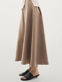 Flared midi skirt with elasticated waistband