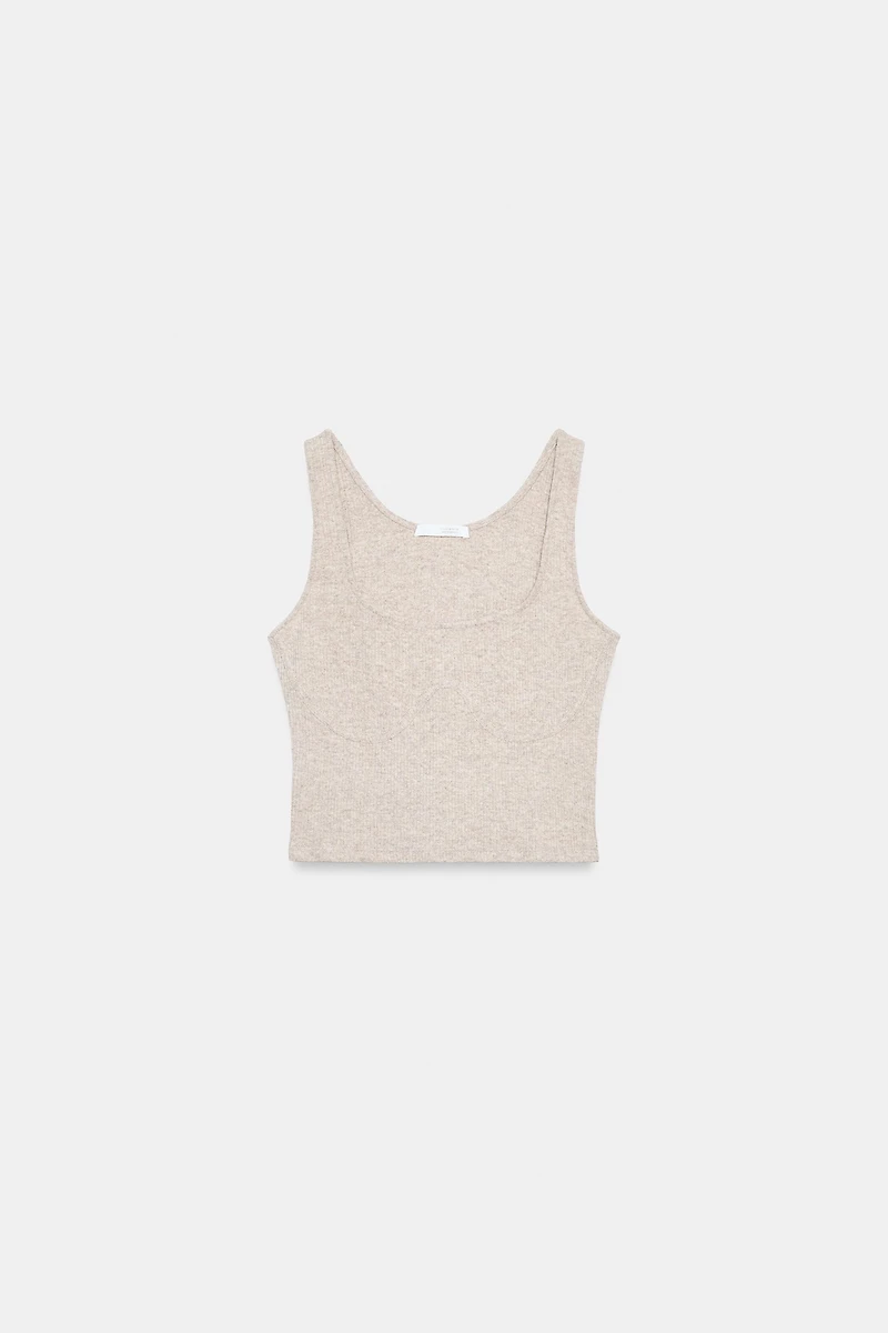 RIBBED STRAPPY CROP TOP