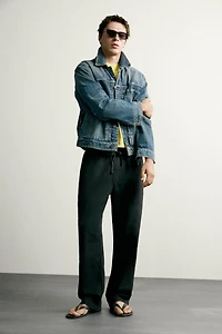 RELAXED FIT TEXTURED PANTS