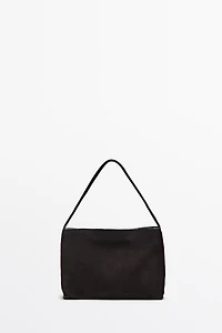 Small split suede leather shoulder bag
